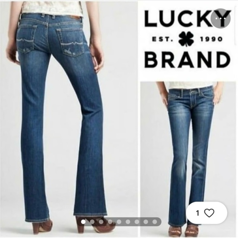 NWT Lucky Brand Cumberland Sweet N Low Rise Boot Cut Ol Zest Blue Jeans Size 4.